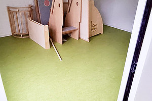 Erweiterung Ev. Kita Grünes Dreieck, 13.12.2023: Raum 2 Hausmeisterwohnung (© Andreas Kaul)