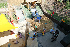 Ev. Kita Grünes Dreieck: Eröffnung Krippenspielplatz, 17. Juni 2025 (© Sabine Böttcher)