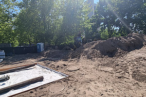 Sanierung der Außenanlagen der Ev. Kita Wunderhaus: Vorbereitung, 13.5.2025 (© Andreas Kaul)