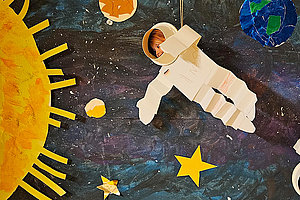 Ev. Kita Grünes Dreieck: Weltraum-Projektwochen, Abschlussfest am 3./4.3.2025 (© Sabine Böttcher)