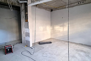 Erweiterung Ev. Kita Plötzensee: Innenputzarbeiten, 9.1.2024 (© Andreas Kaul)