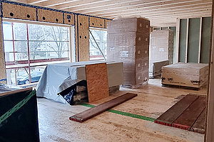 Neubau der Ev. Kita Regenbogenland: Innenraum, 21.1.2025 (© Andreas Kaul)