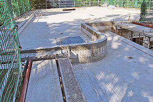 Erweiterung Ev. Kita Plötzensee: Dach fertig betoniert, 5.9.2023 (© Andreas Kaul)